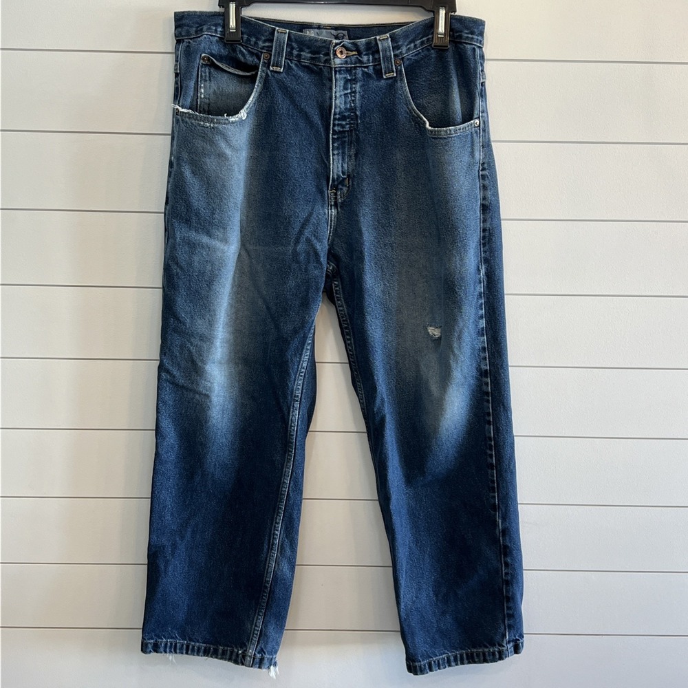 Vintage Anchor Blue Big Baggy Jeans 36 X 30 Y2k Distressed